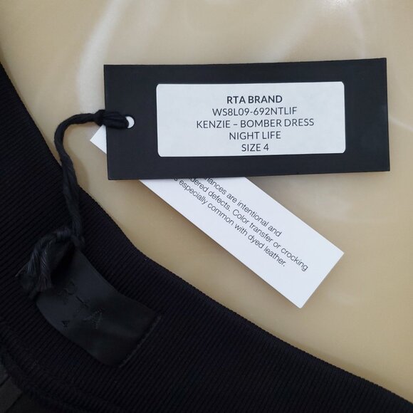 RtA Kenzie Bomber Night Life Lambskin Leather Dress Size 4 NWT - Picture 6 of 16